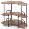 Industrial 3-Tier Bar Table with Wine Glass Holder and Storage Shelves